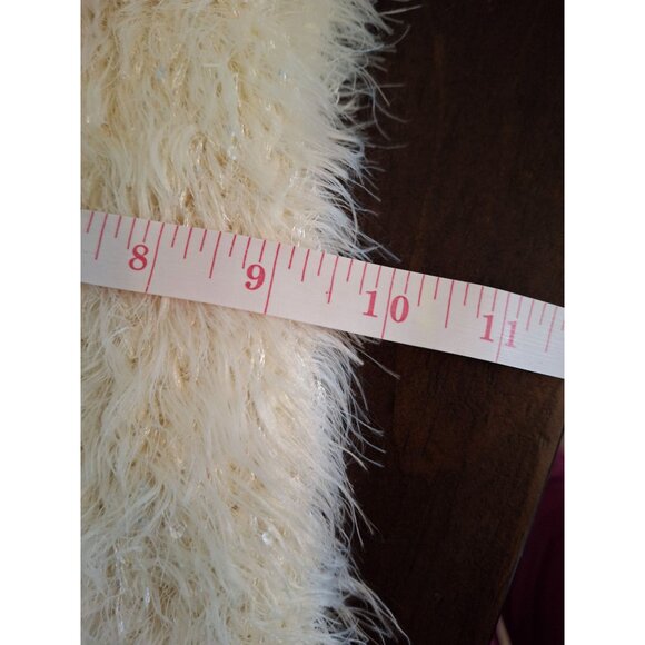 Womens Fuzzy Cream Infinity Scarf Soft Girl Y2K Coquette Fluffy Knit Warm Winter - Picture 6 of 6